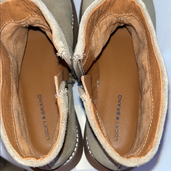 Lucky Brand Tan Ankle Booties with Side Zipper - Picture 9 of 12